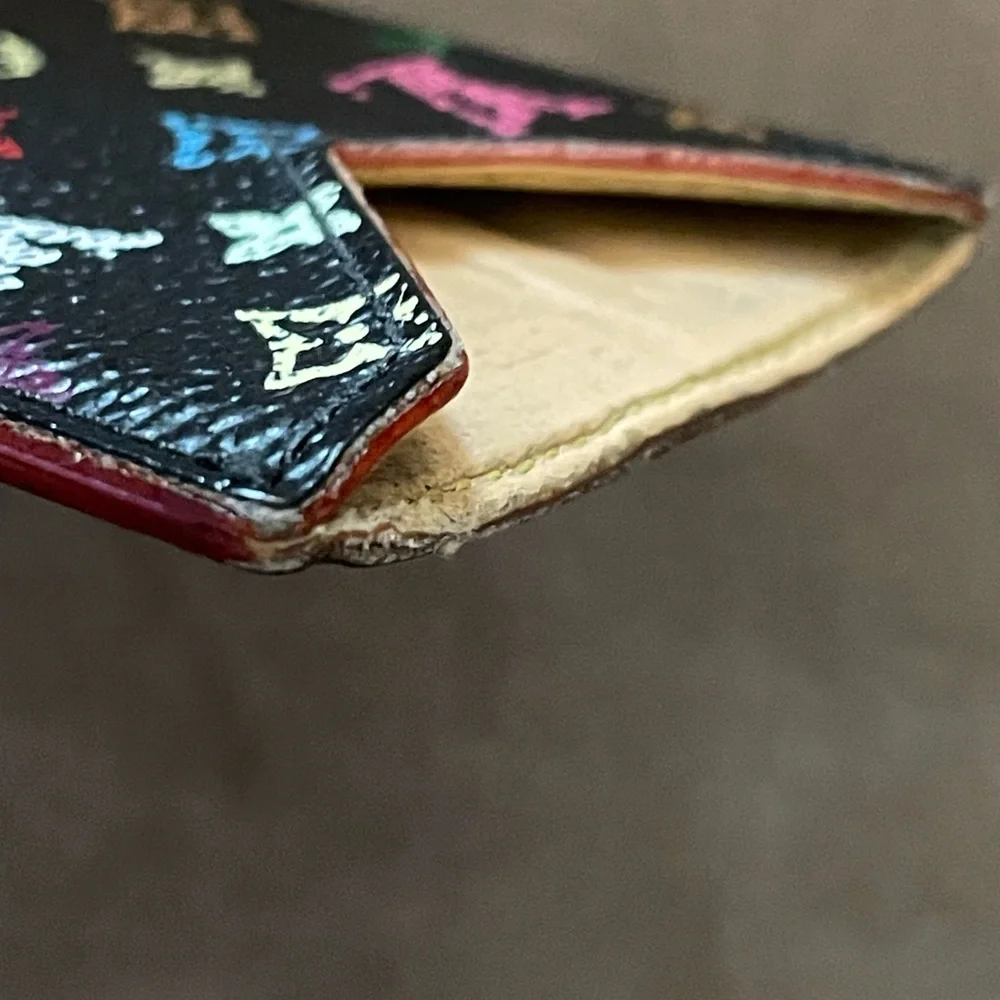 Louis Vuitton Murakami Black Multicolor Monogram Card Holder Wallet